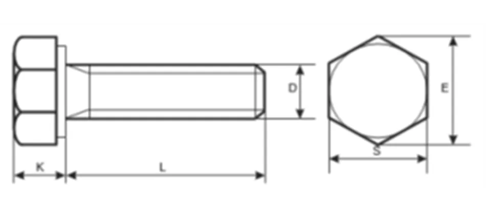 12.9 Grade DIN 933 - ISO 4017 - UNI 5739  Hexagon Head Bolts Full Threaded Geomet